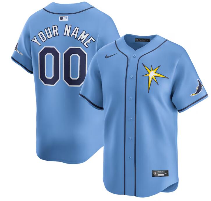 Men's Tampa Bay Rays Active Player Custom Light Blue Alternate Stitched Baseball Jersey